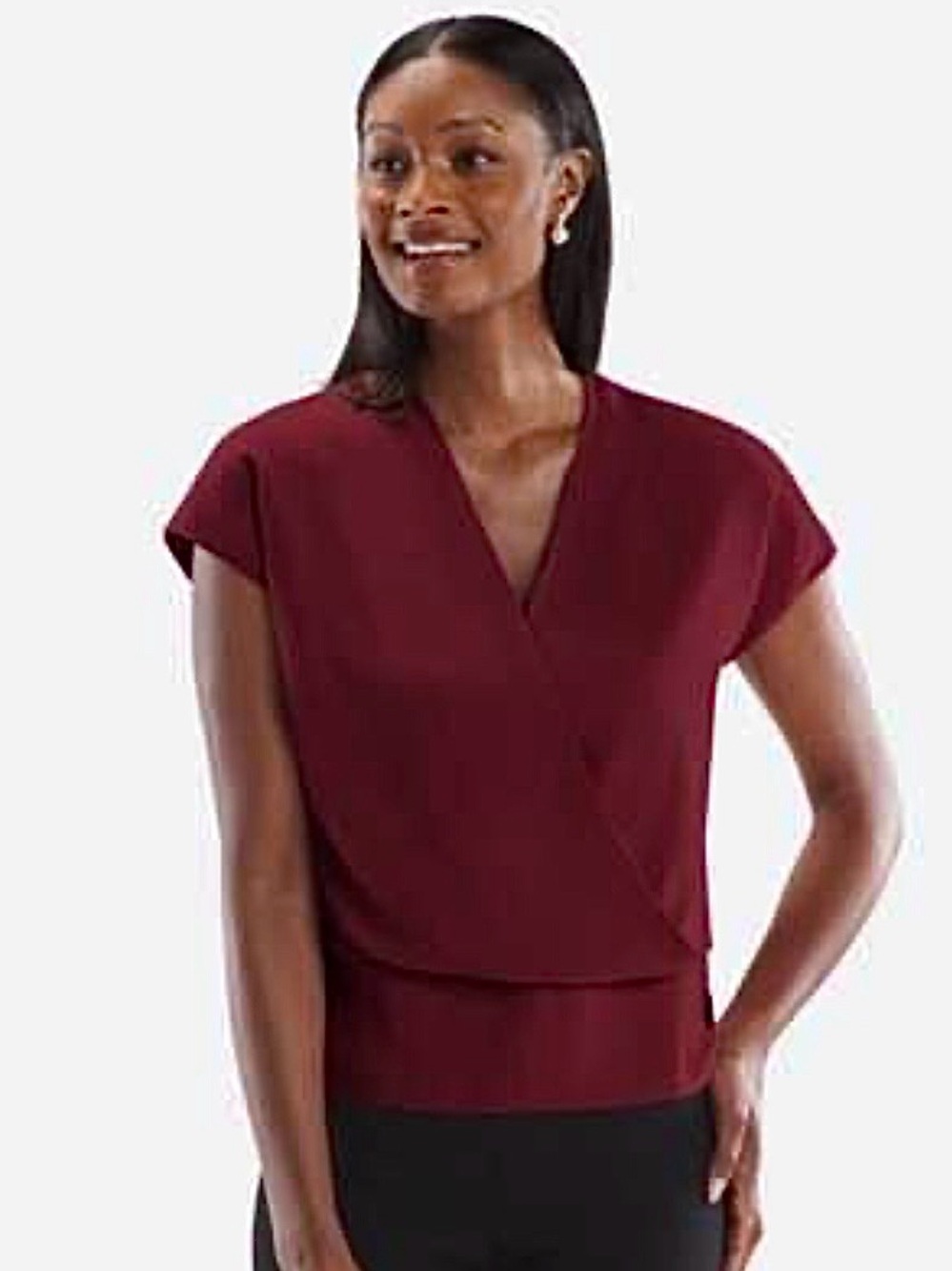 LN WOMENS LARGE (bust 42”) MM LAFLEUR ANTONIA BURGUNDY TOP BLOUSE SHIRT